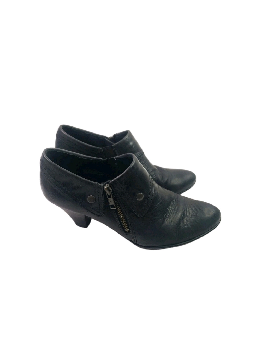 Born Ankle Zip Up Leather Booties Womens Size 8.5